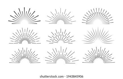 Sun Rays Hand Drawn Linear Drawing Stock Vector Royalty Free