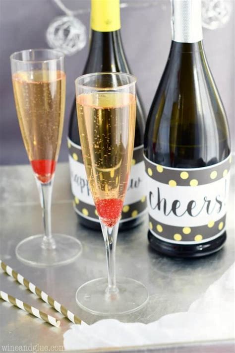 New Year S Champagne Bottle Printable Wine Glue