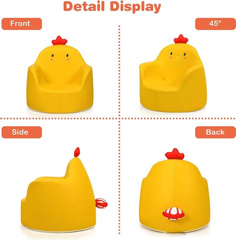 Costzon Sofá para niños sillón de dibujos animados con espuma integrada