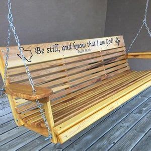 Porch Swing With Farmhouse Details X Back Outdoor Furniture Etsy