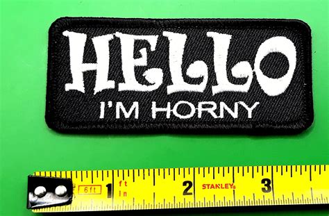 Hello Im Horny Logo Iron On Sew On Embroidered Patch 3 Etsy