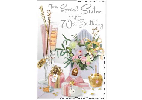 Sister Age 70 Birthday Card 70th Birthday Card Sister Etsy