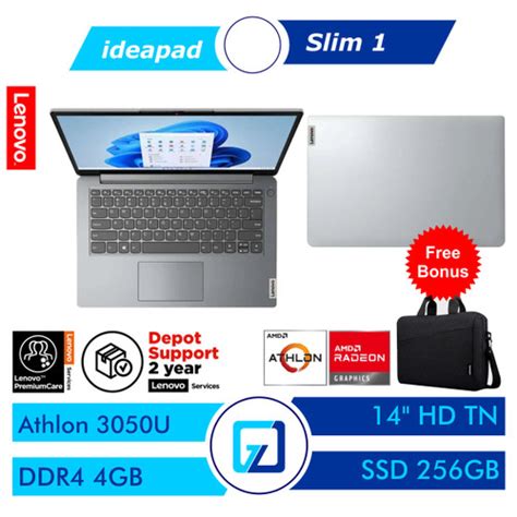 Jual Lenovo Ideapad Slim 1 14ada7 Athlon Silver 3050u 4gb 256gb Ssd W11