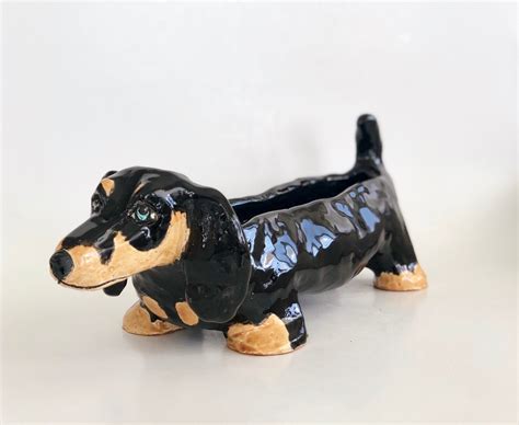 Handmade Dachshund Ceramic Dachshund Dachshund Planter Dog Planter