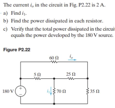 Solved The Current Io In The Circuit In Fig P2 22 Is 2 A Chegg