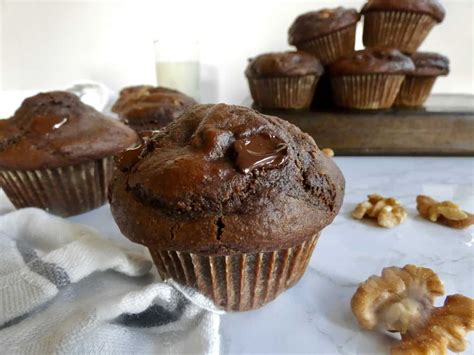 Healthier Double Chocolate Muffins Half The Sugar