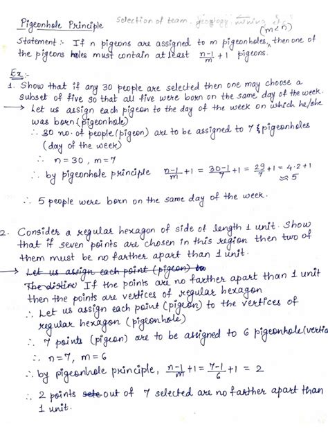 Pigeonhole Principle Examples | PDF