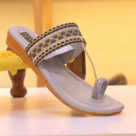 Leather Embroidered Ladies Slippers Brown Sandal At Rs 150pair In