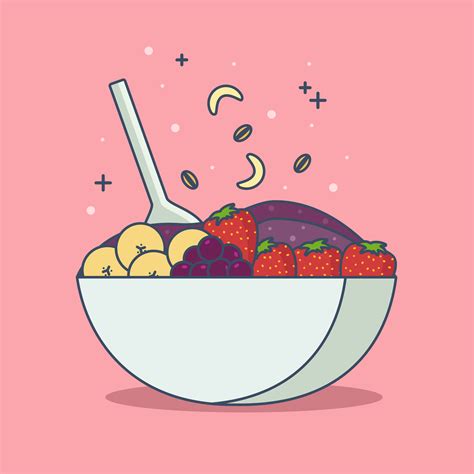 Color Acai Bowl Vector Illustration 273326 Vector Art At Vecteezy