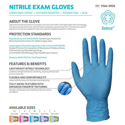 Primed® Solace Nitrile Exam Gloves Large