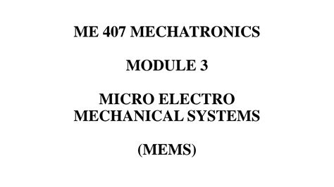 Solution Mod 3 Mechatronics Part 1 Studypool