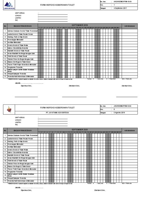 164 Form Inspeksi Toilet Pdf