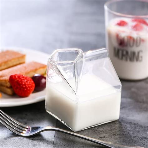 Jual Gelas Kaca Bentuk Milk Box Kotak Susu Ml Properti Foto Shopee