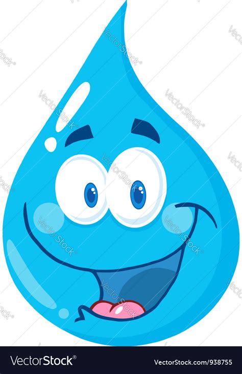 Water Drop Cartoon Character Vector Image by HitToon - Image #938755 ...