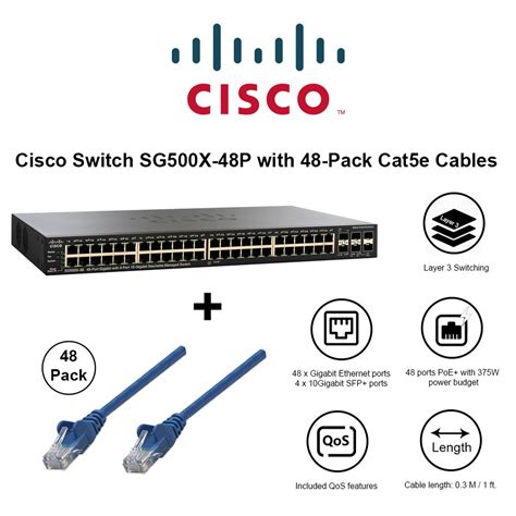 Cisco Sg X P Managed Stackable Switch L Ports Poe W With