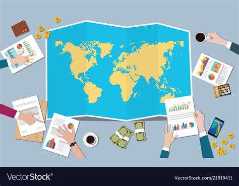 Worlds economy country growth nation team discuss Vector Image