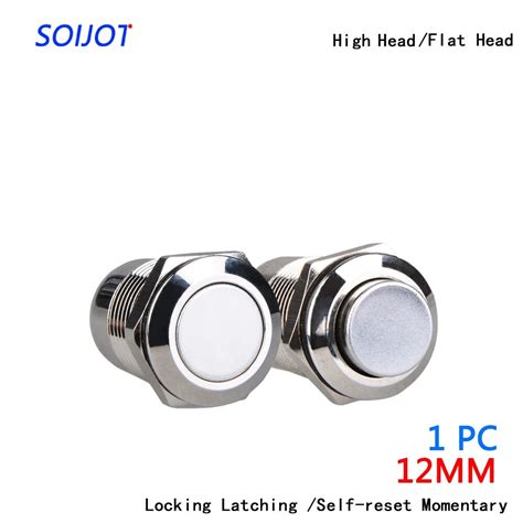 1pc 12mm Metal Button Switch Locking Latching Self Reset Momentary