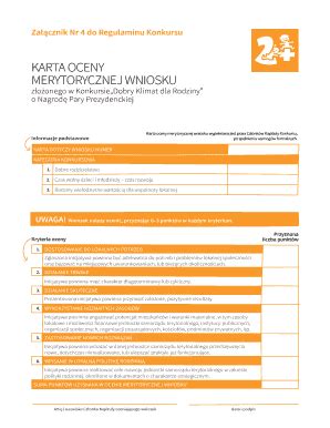 Fillable Online Prezydent Zacznik Nr Do Regulaminu Konkursu Fax Email