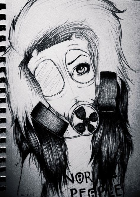 Art And Stuff — Gas Mask Girl Drawing Gas Mask Girl Anime Gas Mask Drawing Artwork