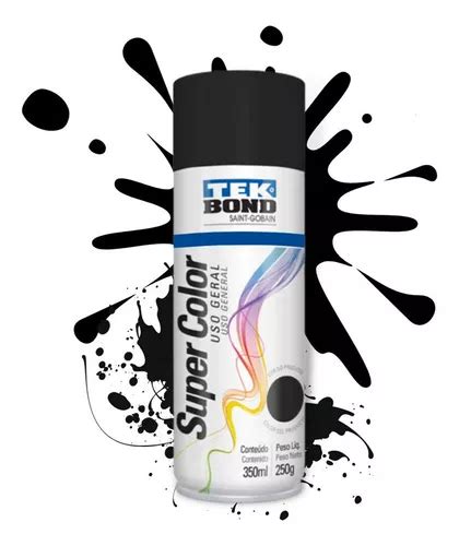 Spray Tek Bond Preto Fosco Uso Geral 350ml Parcelamento Sem Juros