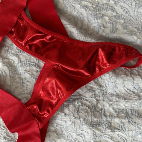 Cute Red Lingerie Bra And Thong With Body Strapping Depop