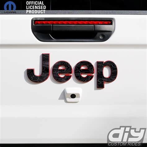 Jeep Gladiator Tailgate Emblem Overlay Decals Blackgray Topo Etsy