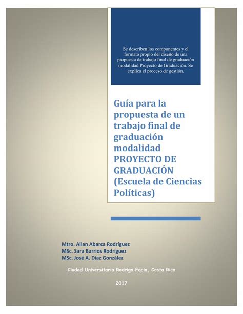 PDF Guía para la propuesta de un trabajo final de graduación PROYECTO