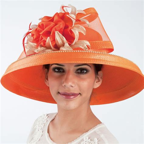 Orange And Cream Straw By Kakyco Satin Flowers Outfits With Hats