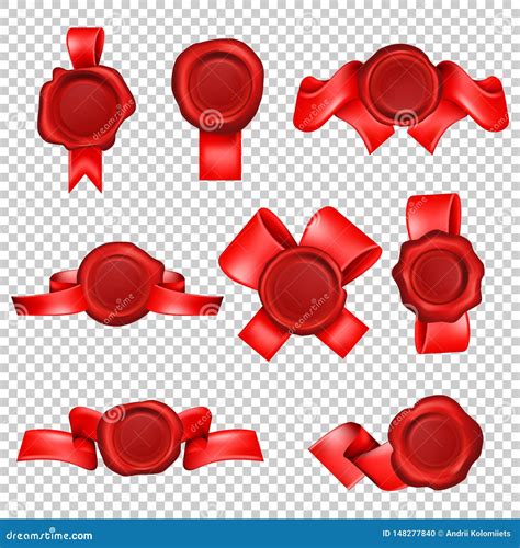 Wax Seal Stamp With Ribbons Stock Vector Illustration Of Object