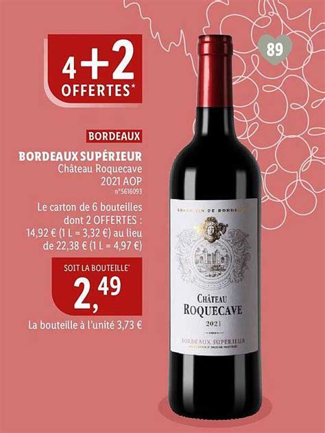 Promo Bordeaux Supérieur Château Roquecave 2021 Aop chez Lidl