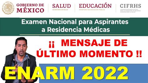 ENARM 2022 MENSAJE PARA PUEBLA YouTube