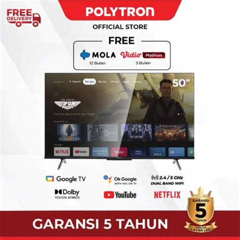 Jual POLYTRON 4K UHD Smart Google TV 50 Inch PLD 50UG5959 Shopee