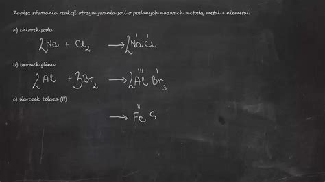 Zapisz równania reakcji otrzymywania soli o podanych nazwach metodą