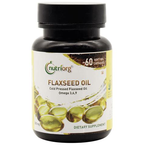 Nutriorg Organic Flaxseed Oil 500mg Vegetable Soft Gel Capsule Buy Bottle Of 60 0 Vegicaps At