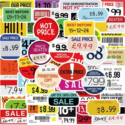Набор виниловых наклеек (стикеров) Jsstore Ценники для Распродажи ...