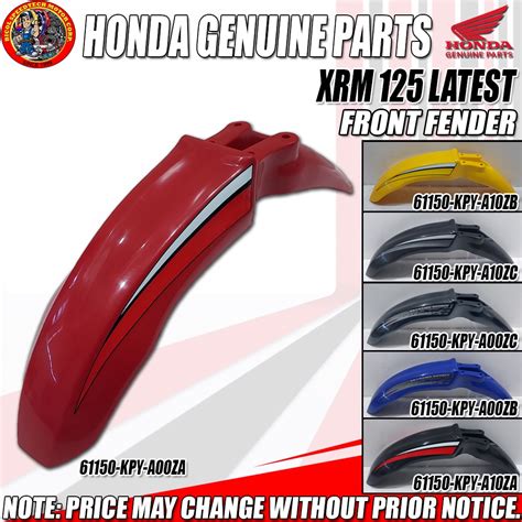 XRM 125 LATEST MOTARD 2010 FRONT FENDER HPI GENUINE 61150 KPY A10Z