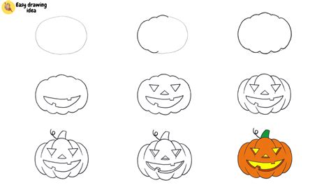 How To Draw A Halloween Pumpkin Jack O Lantern