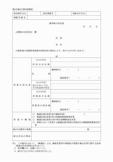 山梨県暴力団排除条例施行規則