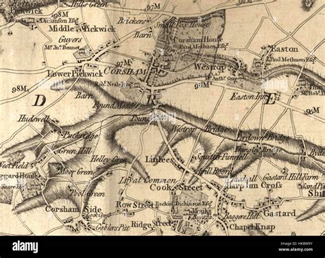 Corsham Map 1773 Stock Photo Alamy