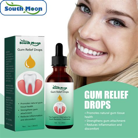 South Moon Gum Relief Drops 30ml Gum Regrowth Treatment Drops Remove Tooth Stains Relieve Gum