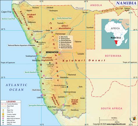 Namibia Map Map Of Namibia