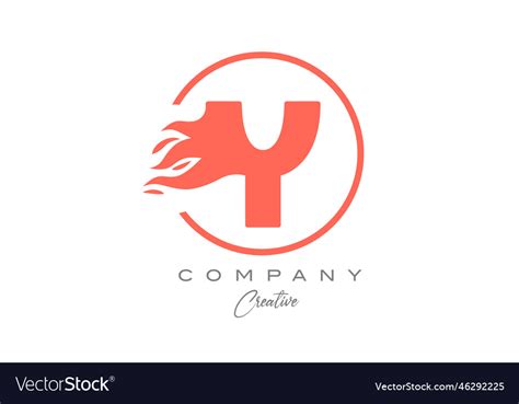 Orange y alphabet letter icon for corporate Vector Image