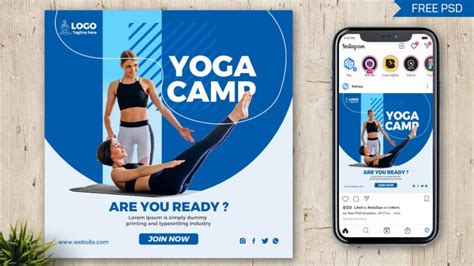 Yoga Training Camp Free Social Media Post Design Psd Template Psfiles