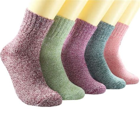 Chausettes 5 Paires De Chaussettes D Hiver Chaudes Pour Femmes Cadeau