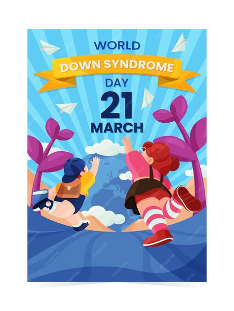 Premium Vector World Down Syndrome Day Poster Background