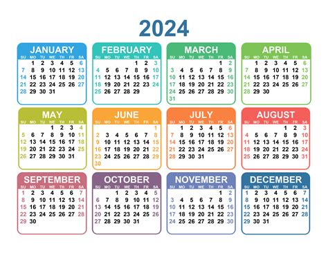 Full Year Calendar 2024 Printable One Page