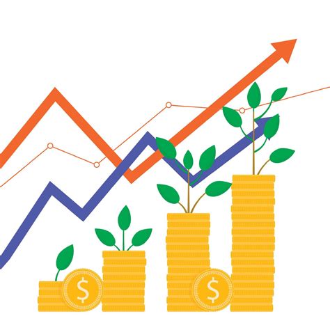 Growth Business Rising Money Grow Seed As Coins Vector Illustration