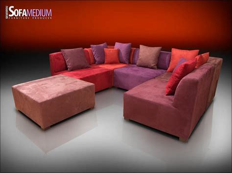 Medium Range Faux Suede Modular Sofa