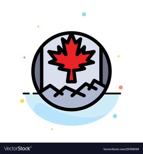 Canada leaf flag abstract flat color icon template