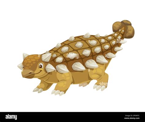 Cartoon Ankylosaurus Dinosaur Character Extinct Prehistoric Reptile